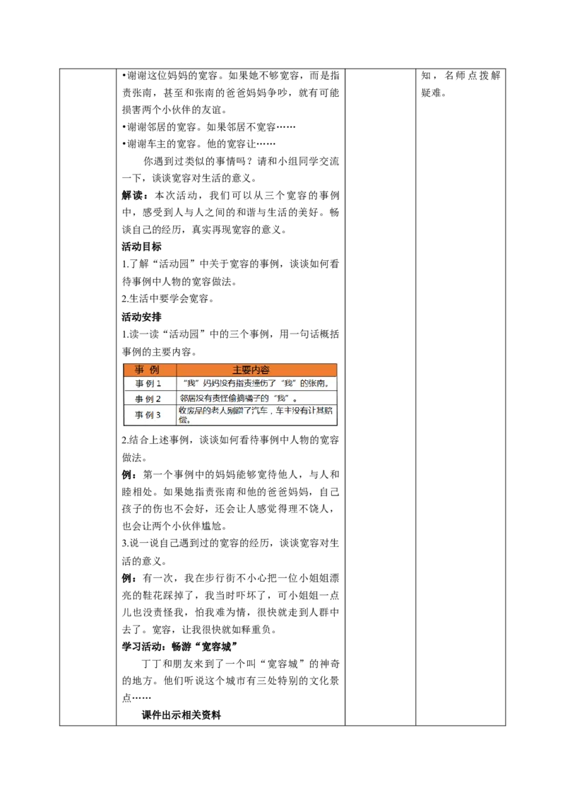 2.学会宽容（第一课时）教案-六年级下册道德与法治_A493小学道法_26新六年级道法下册（统编版）_教学教案_教案四（配套课件四）