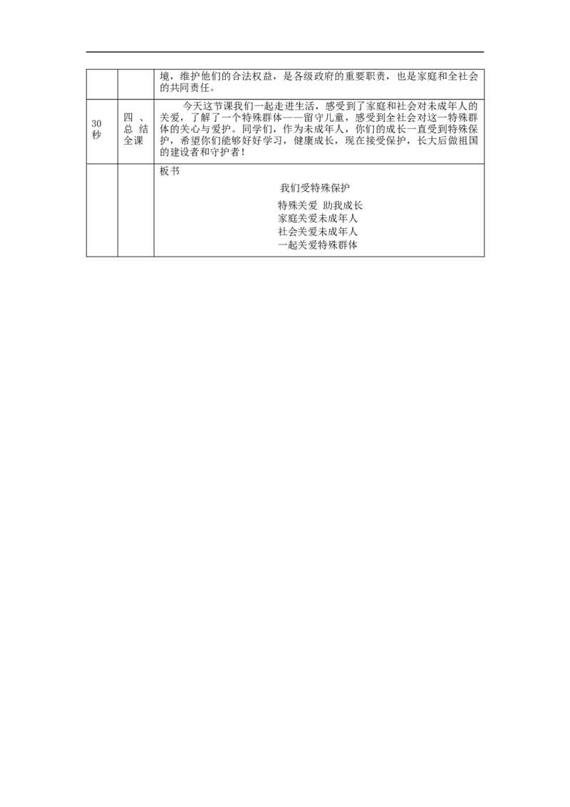 1207六年级道德与法治(统编版)我们受特殊保护（第三课时）-1教学设计_A493小学道法_人教版小学道德与法治教学资源包_小学道法（智慧教育课件与教案）_教学设计