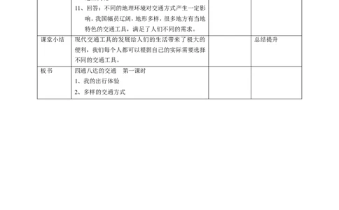11四通八达的交通第一课时教案_A493小学道法_26新三年级道法下册（统编版）_版本一_部编版道德与法治3下_旧版_道法3下课件教案_01.道法3下第2套课件+核心素养教案