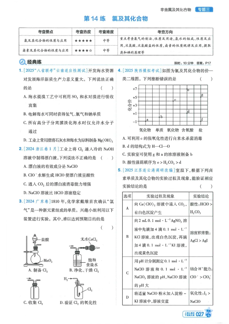 1小题狂练册新高考&middot;化学_高中三年全科资料_高中_高中1_2026版天星教育《金考卷-小题狂练》新高考九科全套首发_2026版金考卷小题狂练化学（新高考）