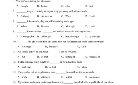Unit4Grammar语法until,sothat,although引导的状语从句-（人教版）_最新人教版英语八年级下册_旧版（有参考价值）_版本二_八年级英语下册（人教版）_单元重难点易错题精练-U216