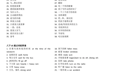 Unit4-6重点词组背诵和默写单，课后单词默写单_最新人教版英语八年级下册_旧版（有参考价值）_版本二_八年级英语下册（人教版）_单词专项