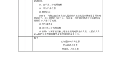 1130六年级道德与法治(统编版)权力受到制约和监督(第三课时)-1教学设计_A493小学道法_人教版小学道德与法治教学资源包_小学道法单独教案方便下载（1-6上下册）（2024秋旧版）