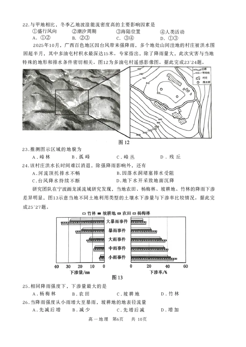 江苏省苏州市2025-2026学年度高一上学期期末考试地理试卷_2026年02月高一试卷_260213江苏省苏州市2025-2026学年度高一上学期期末考试（全）