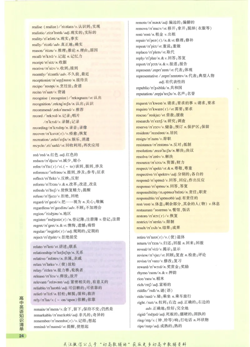 2023版《高中知识清单》英语通用版知识图谱_高中三年全科资料_高中三年全科资料_英语