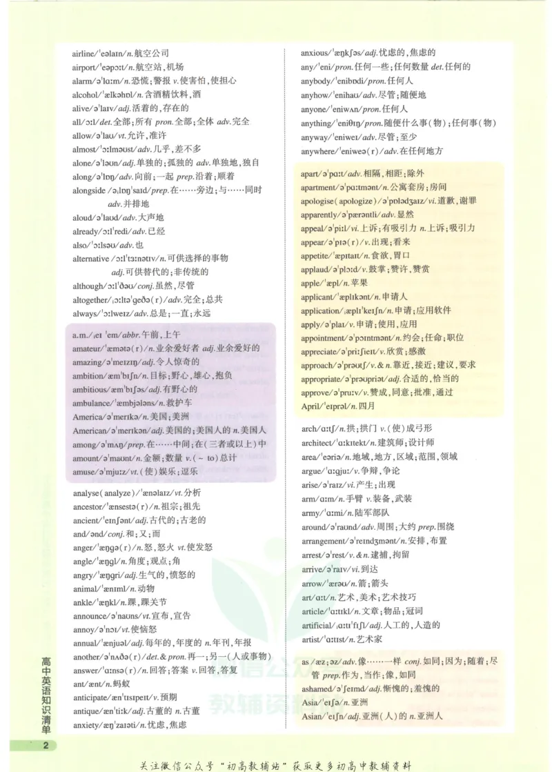 2023版《高中知识清单》英语通用版知识图谱_高中三年全科资料_高中三年全科资料_英语
