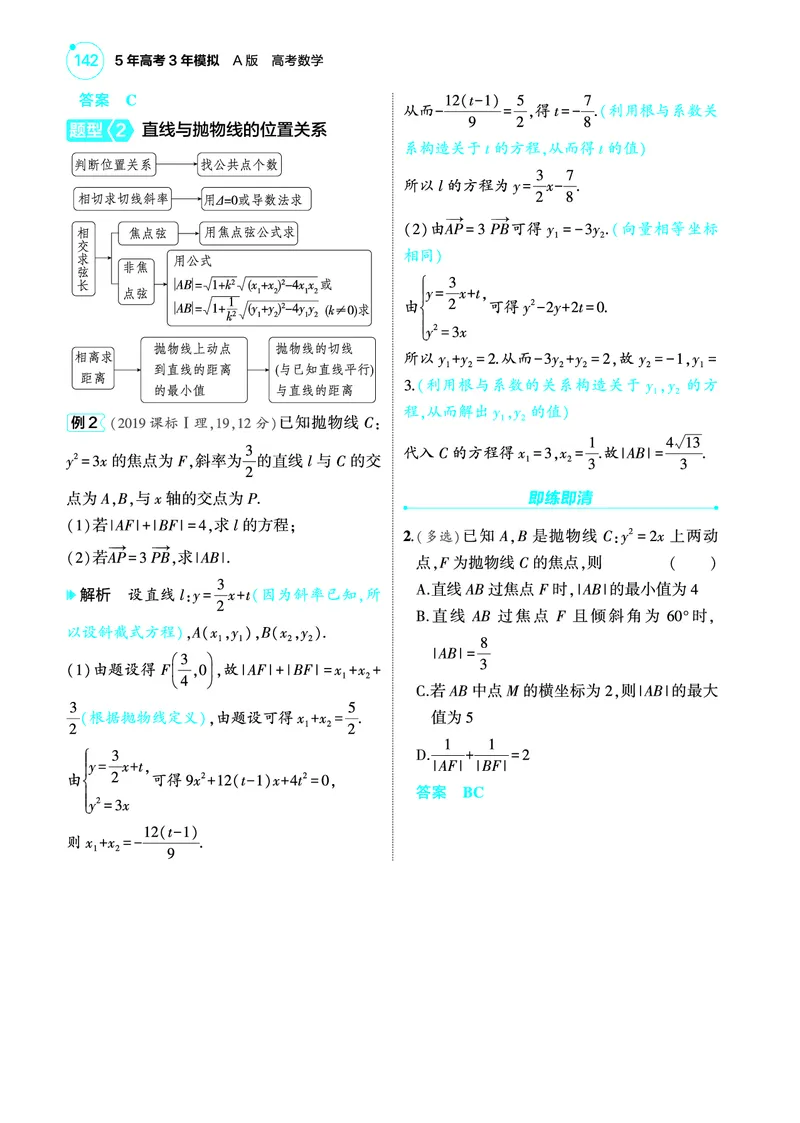 1_9.4抛物线讲解册_高中三年全科资料_高考数学《考点考法清单》2025版_09专题九平面解析几何