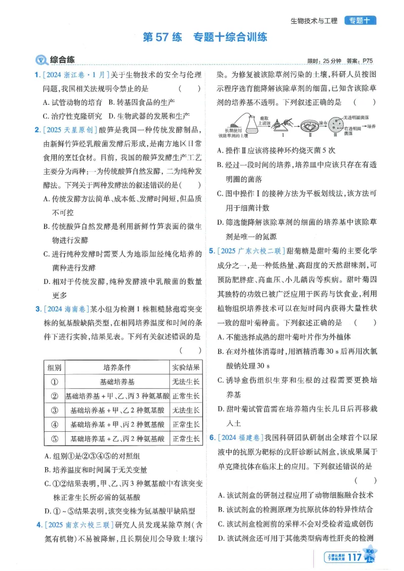 1小题狂练册新高考&middot;生物_高中三年全科资料_高中_高中1_2026版天星教育《金考卷-小题狂练》新高考九科全套首发_2026版金考卷小题狂练生物（新高考单选）