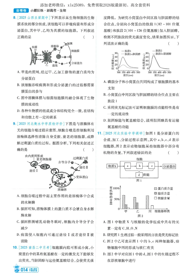 1小题狂练册新高考&middot;生物_高中三年全科资料_高中_高中1_2026版天星教育《金考卷-小题狂练》新高考九科全套首发_2026版金考卷小题狂练生物（新高考单选）
