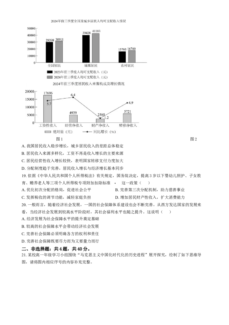江苏省苏州市2024-2025学年高一上学期1月期末学业质量阳光指标调研政治试题Word版无答案_2025年02月试卷_0206江苏省苏州市2024-2025学年高一上学期1月期末学业阳光指标调研试题