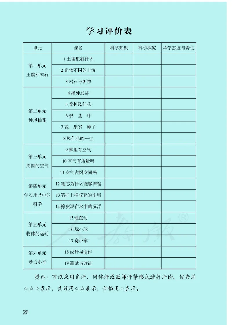 人教版科学三年级下册活动手册_电子课本_小学电子课本_05科学_人教版_人教版科学1-3年级下册课本、活动手册及教师用书