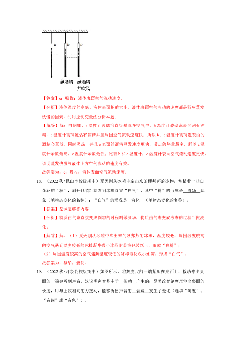 八年级上册物理期中考试模拟测试02（第1~4章）（解析版）_初物_2024人教版初中物理八九年级上下册课件教案PPT试题电子版资料_八年级上册试卷_期中试卷