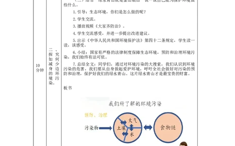 1204四年级道德与法治(统编版)我们所了解的环境污染(第三课时)-1教学设计_A493小学道法_人教版小学道德与法治教学资源包_小学道法单独教案方便下载（1-6上下册）（2024秋旧版）