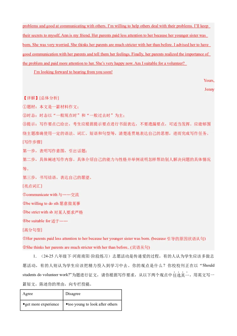 Unit2I&rsquo;llhelptocleanupthecityparks单元话题满分范文必背（教师版）_最新人教版英语八年级下册_旧版（有参考价值）_版本二_八年级英语下册（人教版）_单元重难点易错题精练-U216