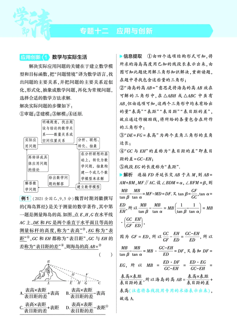 1_专题十二应用与创新讲解册_高中三年全科资料_高考数学《考点考法清单》2025版_12专题十二应用与创新