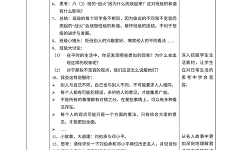 2学会宽容第二课时教案_A493小学道法_26新六年级道法下册（统编版）_教学教案_教案一