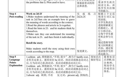 Unit4SectionB(2a～2f)_最新人教版英语九年级全册_新更新初中英语9全_新修订版英语9全一册教案课件-新修订版，第二单元有改动_核心素养教案