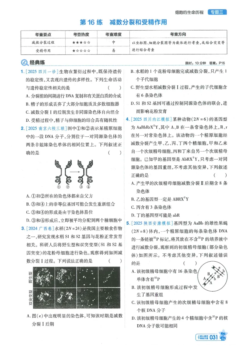 1小题狂练册新高考&middot;生物_高中三年全科资料_高中_2026版天星教育金考卷《小题狂练》9科全套_2026版金考卷小题狂练生物（新高考）