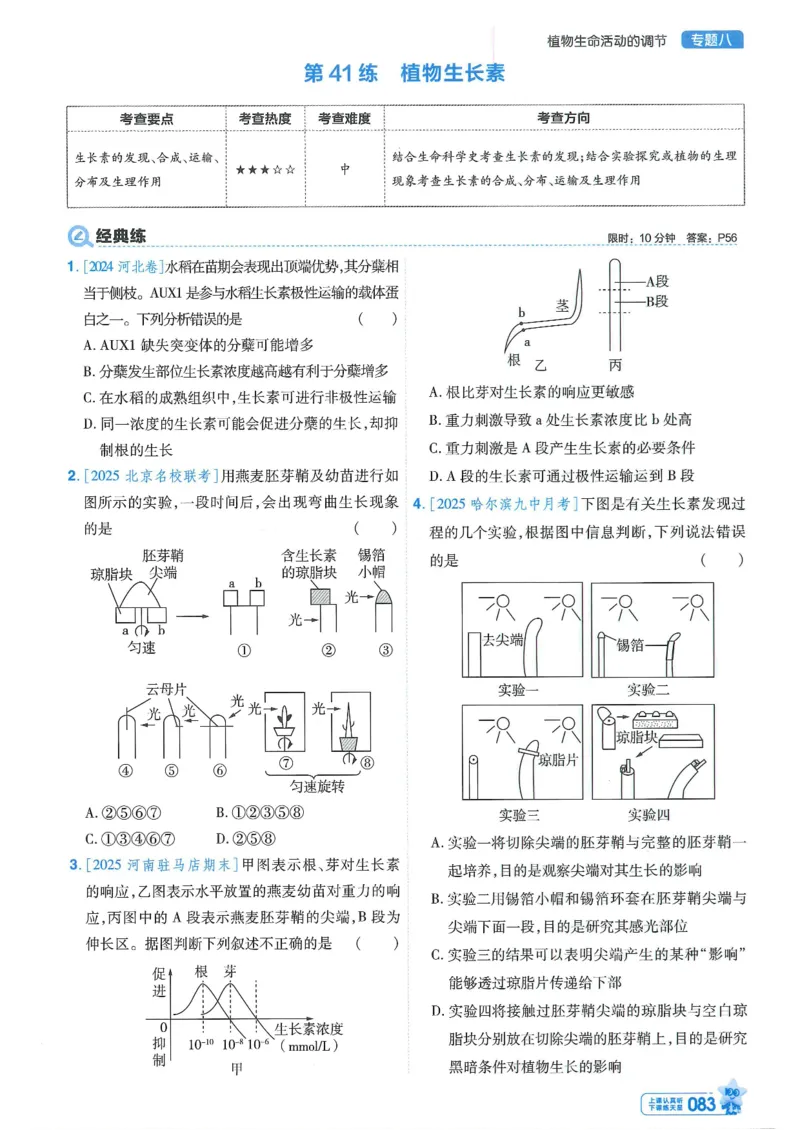 1小题狂练册新高考&middot;生物_高中三年全科资料_高中_2026版天星教育金考卷《小题狂练》9科全套_2026版金考卷小题狂练生物（新高考）