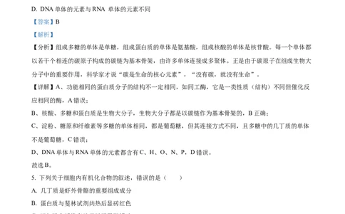 河北省衡水市冀州区河北冀州中学2024-2025学年高一上学期10月期中生物试题Word版含解析_2024年11月试卷_1114河北省衡水市冀州中学2024-2025学年高一上学期10月期中考试