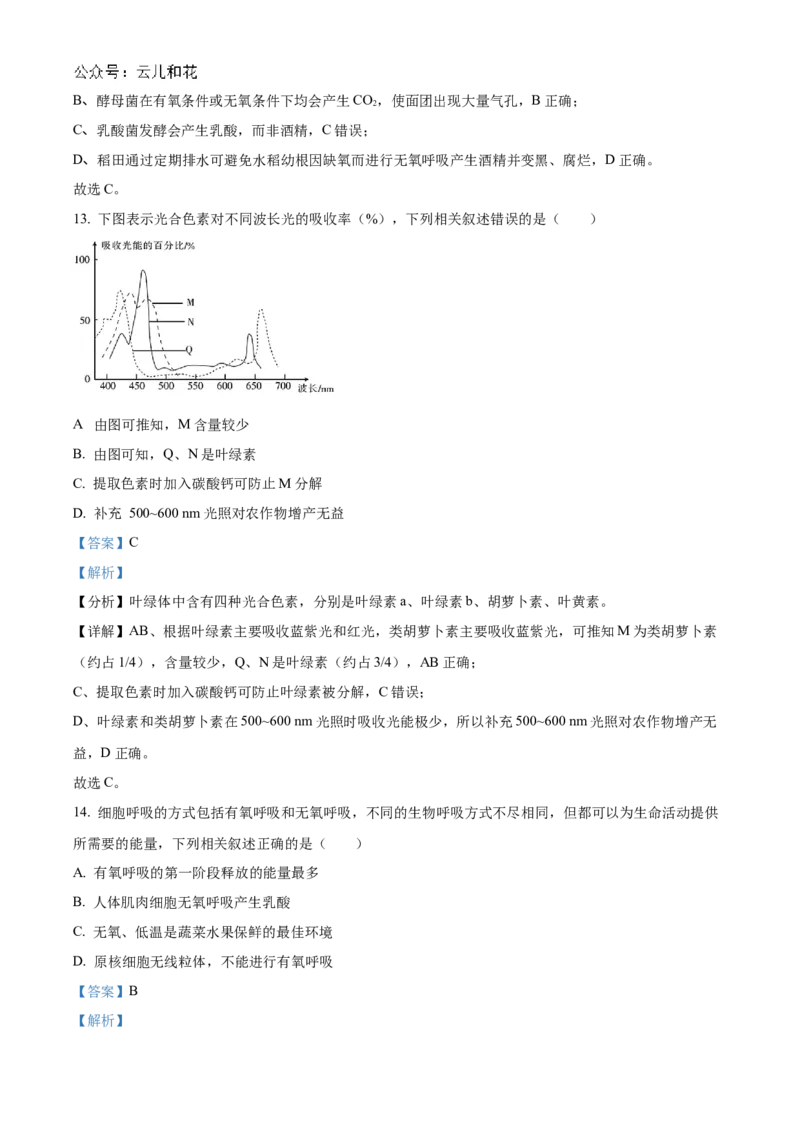 河北省衡水市冀州区河北冀州中学2024-2025学年高一上学期10月期中生物试题Word版含解析_2024年11月试卷_1114河北省衡水市冀州中学2024-2025学年高一上学期10月期中考试
