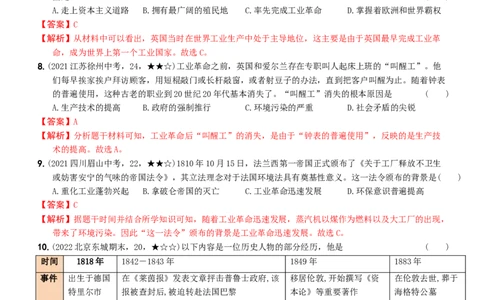 〖卷12第七单元综合测试（教师讲解版，答案解析随题）_新版初中_最新历史九年级上册_07习题试卷9上历史_4、期末试卷