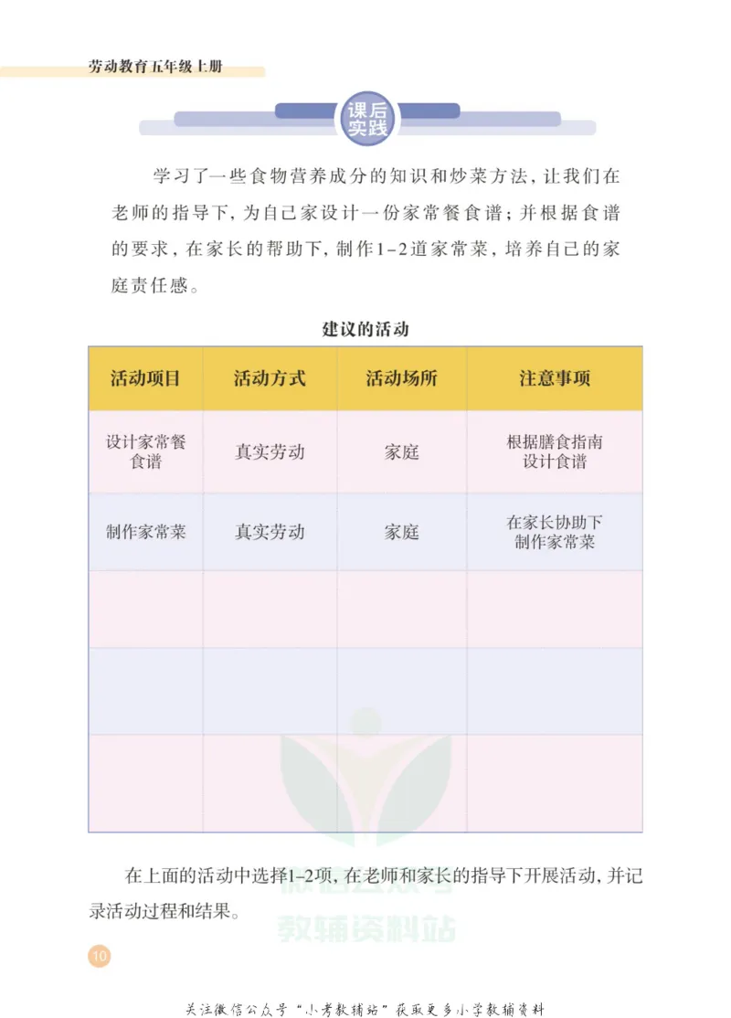 劳动教育5年级上册_电子课本_小学电子课本_11劳动技术_武汉版