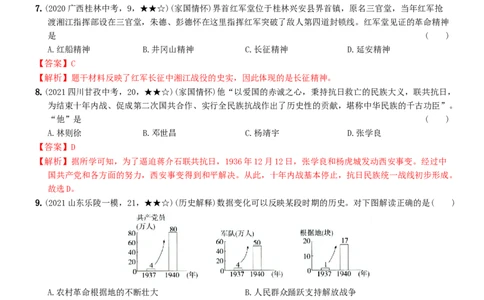 〖卷16期末核心素养测评卷（二）（教师讲解版：答案解析随题）_新版初中_最新历史八年级上册_旧版_07习题试卷8上历史_4、期末试卷