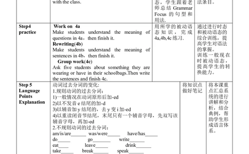 Unit5SectionA(GrammarFocus-4c)_最新人教版英语九年级全册_新更新初中英语9全_新修订版英语9全一册教案课件-新修订版，第二单元有改动_核心素养教案