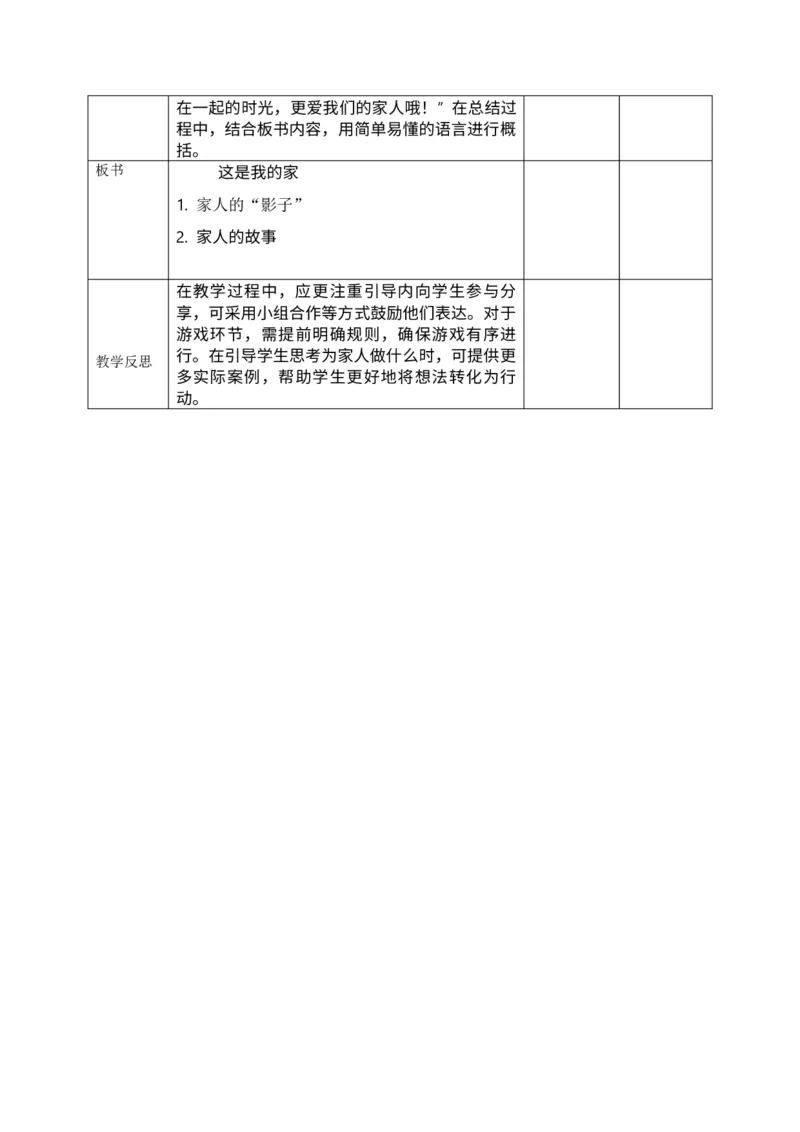 核心素养3.1这是我的家第二课时教案_A493小学道法_人教版小学道德与法治教学资源包_人教版小学道德与法治（新教材123年级）(2025秋新版)_1年级下册（25春）_PPT课件+教案