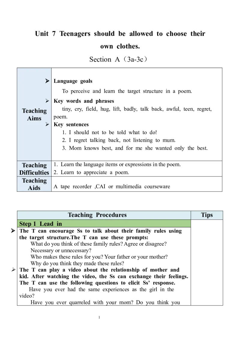 Unit7SectionA（3a-3c）教案_最新人教版英语九年级全册_新更新初中英语9全_05教案（多套）_分课时教案全英_Unit7