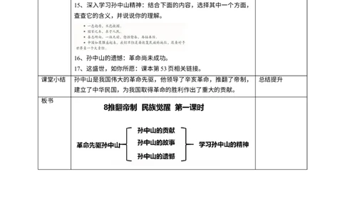 8推翻帝制民族觉醒第一课时教案_A493小学道法_26新五年级道法下册（统编版）_教学教案_教案四
