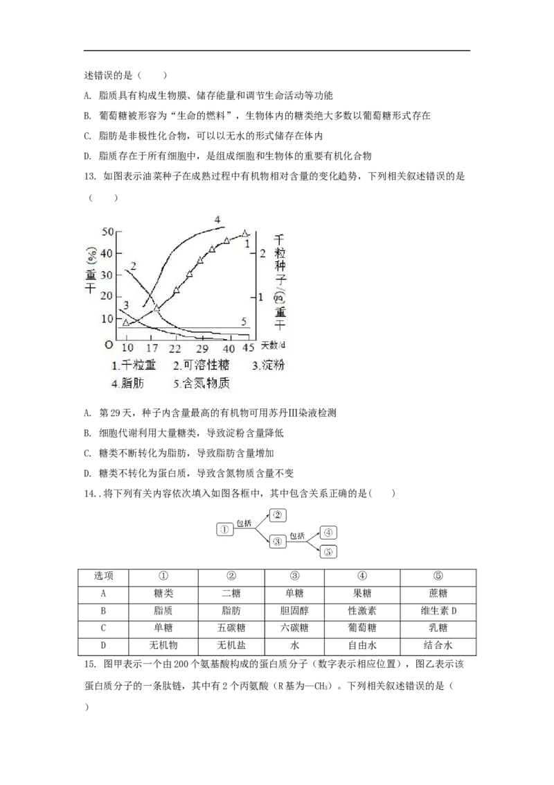 济宁市实验中学2025级高一上学期10月10月月考生物试题_2025年10月高一试卷_251025山东省济宁市实验中学2025-2026学年高一上学期10月月考（全)