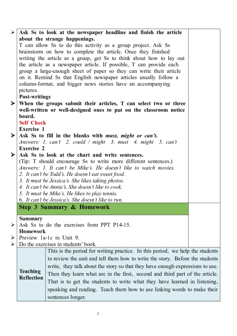 Unit8SectionB（3a-SelfCheck）教案_最新人教版英语九年级全册_新更新初中英语9全_05教案（多套）_分课时教案全英_Unit8