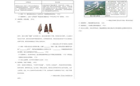 七年级历史第一次月考卷（考试版A3）测试范围：七上1~6课_新版初中_最新历史七年级上册_12七上历史习题试卷_月考试卷（赠送）_364