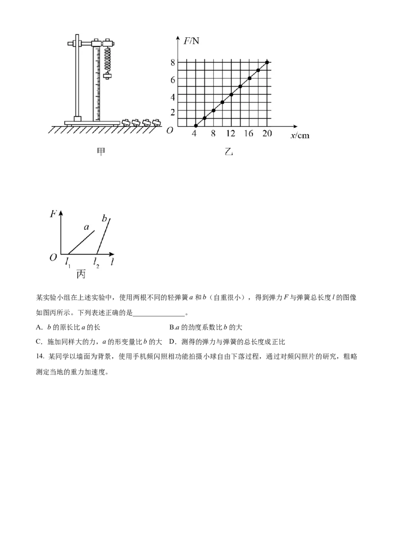 河南省郑州十校联考2024-2025学年高一上学期期中物理试卷Word版无答案_2024年12月试卷_1213河南省郑州十校联考2024-2025学年高一上学期期中考试