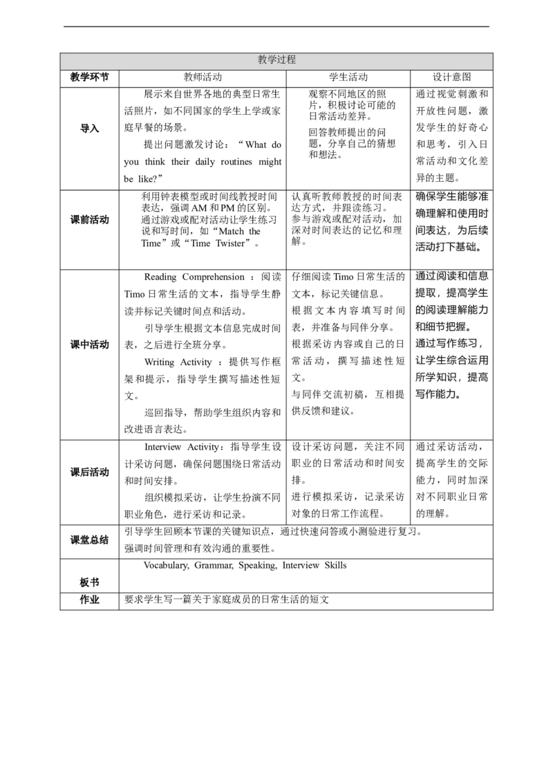 Unit6SectionBHowdifferentarepeople_最新人教版英语七年级上册_英语7上最新改版_02.英语7上-教案（表格式）