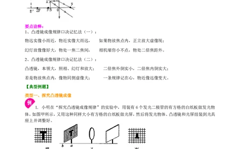 凸透镜成像的规律知识讲解（提高）_初物_1初中物理_北京四中内部教案初二物理_凸透镜成像的规律(提高)