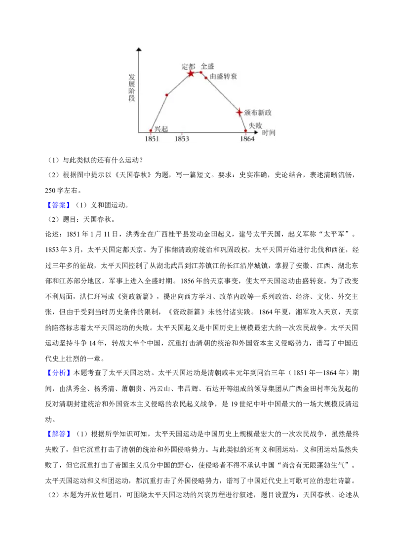 2023-2024学年八年级上学期期末复习历史小论文（解题指导+专项练习）（解析版）_新版初中_最新历史八年级上册_旧版_12总复习课件8上历史