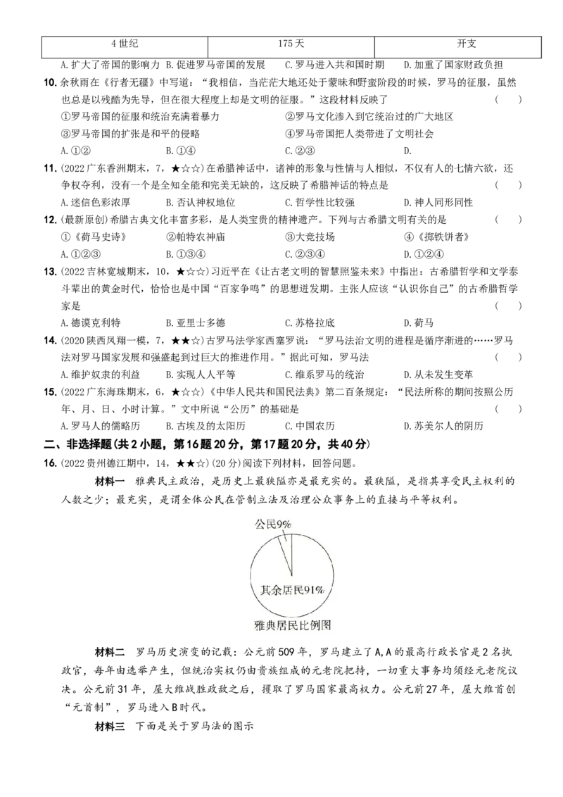 〖卷02第二单元综合测试（学生使用版，答案解析最后）_新版初中_最新历史九年级上册_07习题试卷9上历史_4、期末试卷
