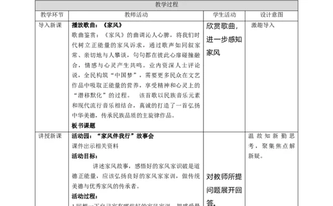 3弘扬优秀家风（第二课时）教案-五年级下册道德与法治_A493小学道法_26新五年级道法下册（统编版）_教学教案_教案三（配套课件三）