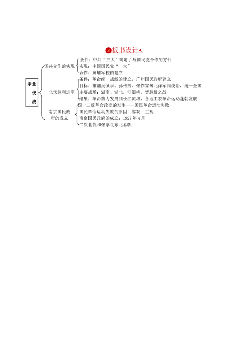 北伐战争教案_初中_人教版初中历史新八上_1.课件ppt+教案等资源（多套）_第1套：课件ppt+教案+作业课件_第五单元_教案