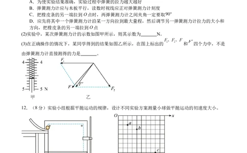 泸县五中2025年春期高一开学考试物理试题_2025年03月试卷_0307四川省泸州市泸县第五中学2024-2025学年高一下学期开学考试