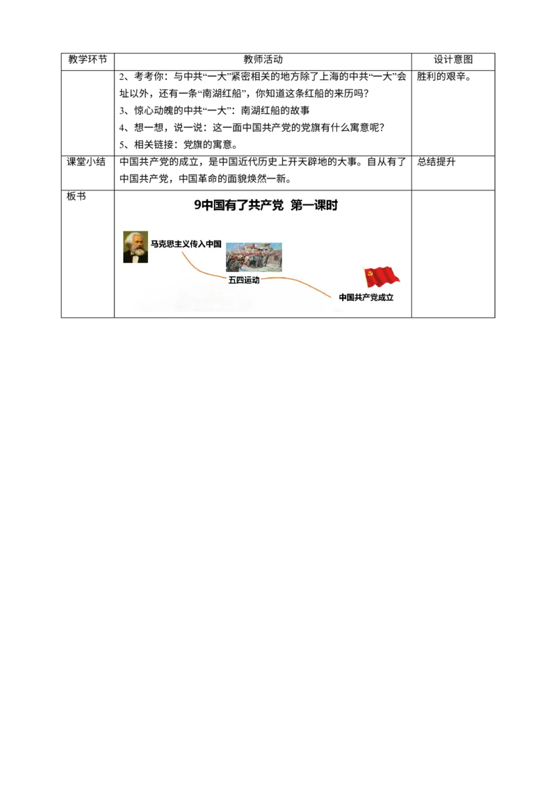 9中国有了第一课时教案_A493小学道法_26新五年级道法下册（统编版）_教学教案_教案四