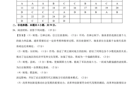 七年级历史期末模拟卷02（参考答案）（024）_新版初中_最新历史七年级上册_12七上历史习题试卷_期末试卷