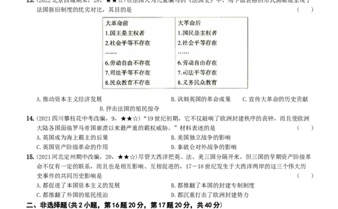 〖卷08第六单元综合测试一（学生使用版，答案解析最后）._新版初中_最新历史九年级上册_07习题试卷9上历史_4、期末试卷