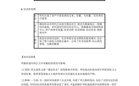 2019春七年级历史下册第三单元明清时期统一多民族国家的巩固与发展第14课明朝的统治备考速记新人教版20190220253_新版初中_最新历史七年级下册_七下新版课件教案（第二套）