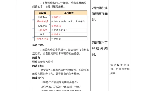9生活离不开他们（第三课时）+教案-四年级下册道德与法治_A493小学道法_26新四年级道法下册（统编版）_教学教案_教案四