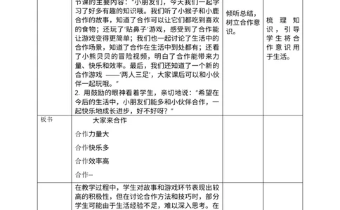 核心素养2.4大家来合作第一课时教案_A493小学道法_人教版小学道德与法治教学资源包_小学道法单独教案方便下载（1-6上下册）（2024秋旧版）_1-6下册（道德与法治教学设计）