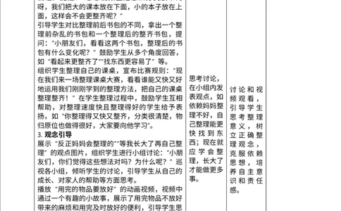 核心素养3.3让我自己来整理第二课时教案_A493小学道法_人教版小学道德与法治教学资源包_人教版小学道德与法治（新教材123年级）(2025秋新版)_1年级下册（25春）_PPT课件+教案